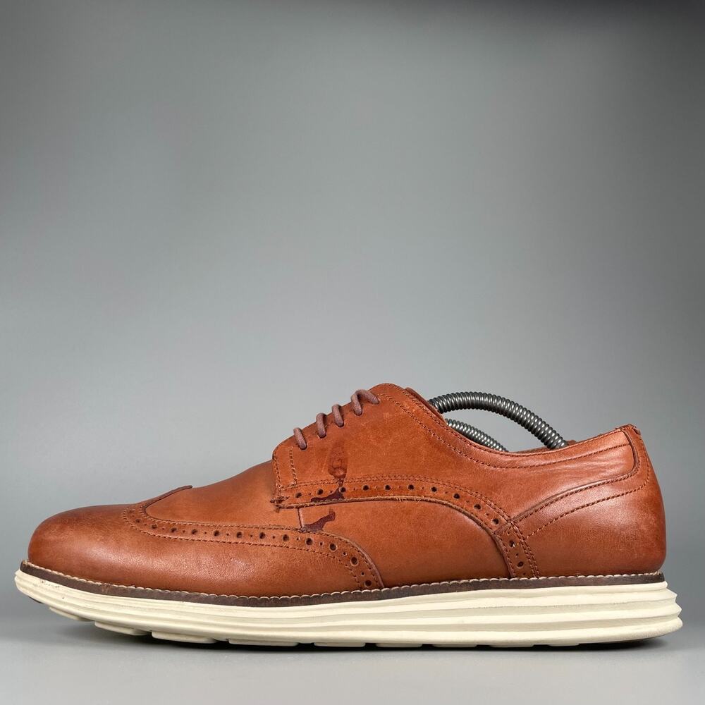 Cole Haan Original Grand Men's 10 M Brown Leather Wingtip Oxford Dress Shoes GUC